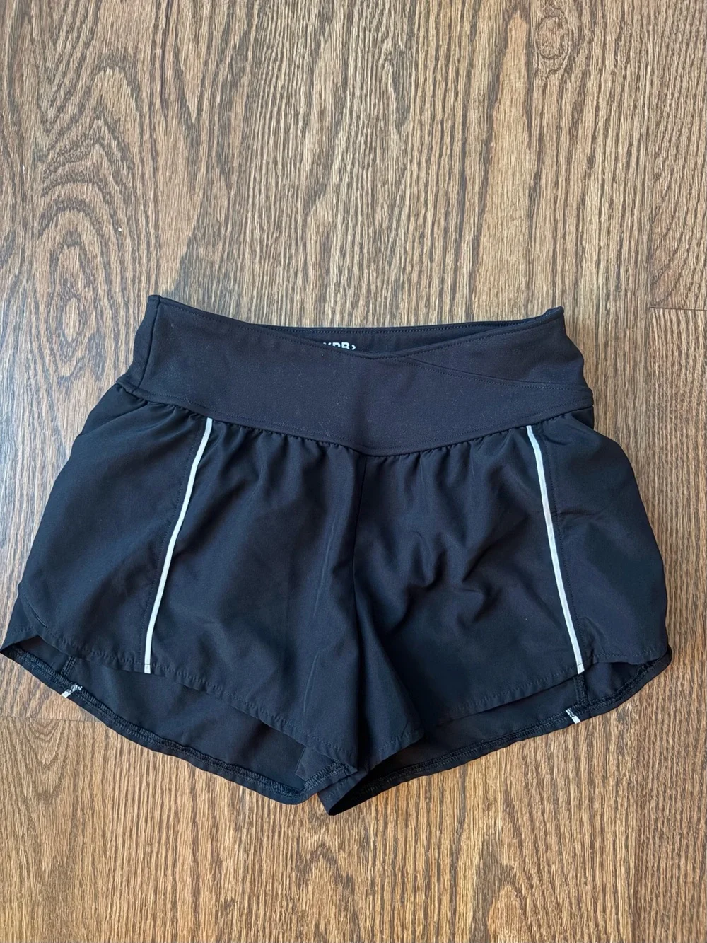 abercrombie kids Black Athletic Shorts with White Trim